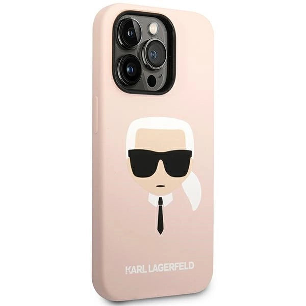 Karl Lagerfeld KLHCP14LSLKHLP iPhone 14 Pro 6.1 "hardcase pink / pink Silicone Karl ̋s hoved