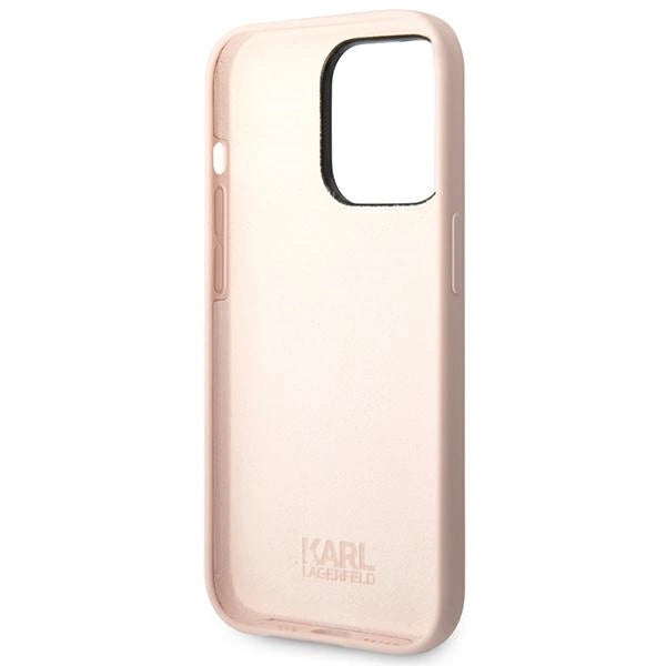 Karl Lagerfeld KLHCP14LSLKHLP iPhone 14 Pro 6.1 "hardcase pink / pink Silicone Karl ̋s hoved