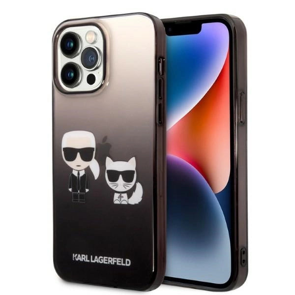 Karl Lagerfeld KLHCP14LTGKCK iPhone 14 Pro 6.1 "hardcase sort / sort Gradient Ikonik Karl & Choupette