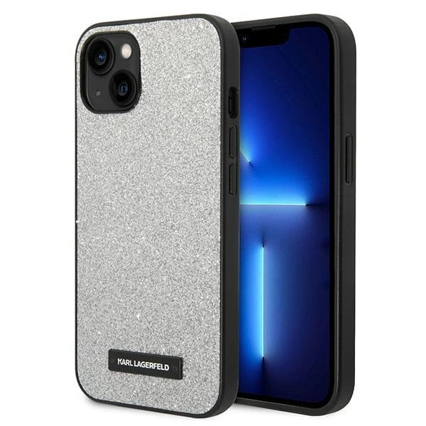 Karl Lagerfeld KLHCP14MG2ELS iPhone 14 Plus 6.7 "hardcase sølv / sølv Glitter Plaque Logo