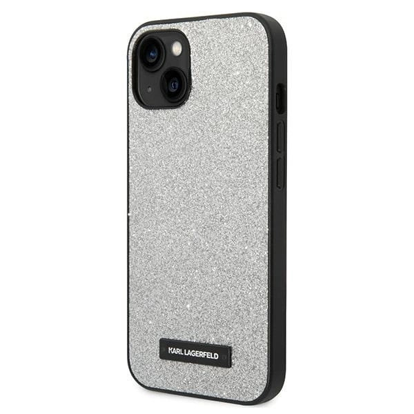 Karl Lagerfeld KLHCP14MG2ELS iPhone 14 Plus 6.7 "hardcase sølv / sølv Glitter Plaque Logo