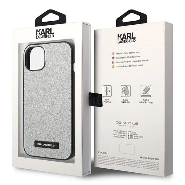 Karl Lagerfeld KLHCP14MG2ELS iPhone 14 Plus 6.7 "hardcase sølv / sølv Glitter Plaque Logo