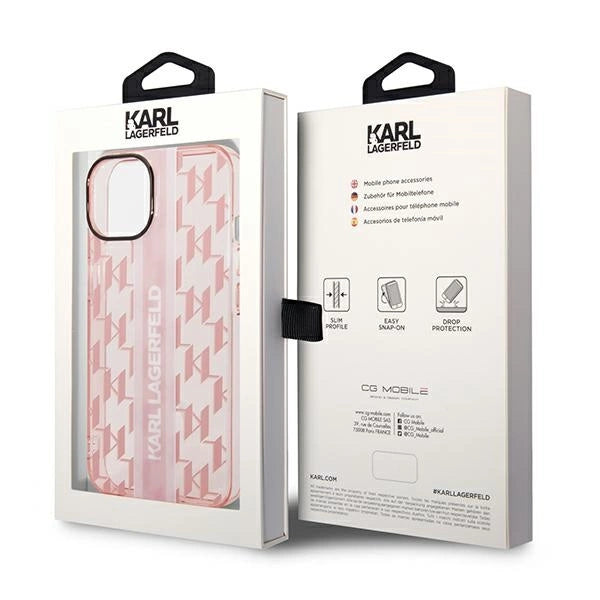 Karl Lagerfeld KLHCP14MHKLSPCP iPhone 14 Plus 6.7 "hardcase pink / pink Mono Vertical Stripe