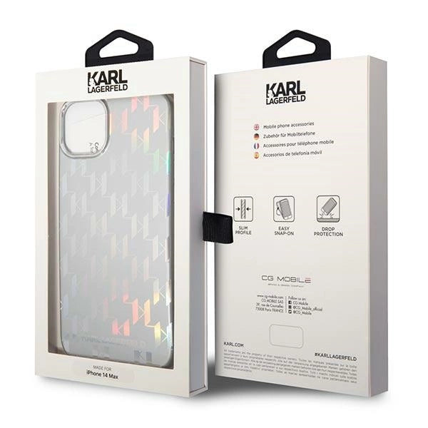 Karl Lagerfeld KLHCP14MLGMMSV3 iPhone 14 Plus 6.7 "hardcase sølv / sølv Monogram Iridescent