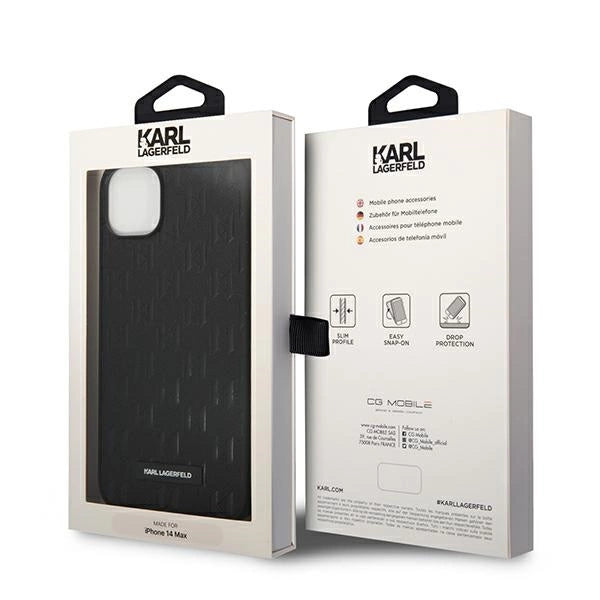 Karl Lagerfeld KLHCP14MSAKLHPK iPhone 14 Plus 6.7 "hardcase sort / sort Saffiano Mono Metal Logo