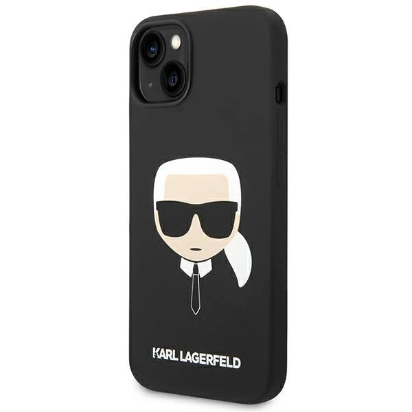 Karl Lagerfeld KLHCP14MSLKHBK iPhone 14 Plus 6.7 "Hårdkasse sort / sort Silikon Karlons hoved