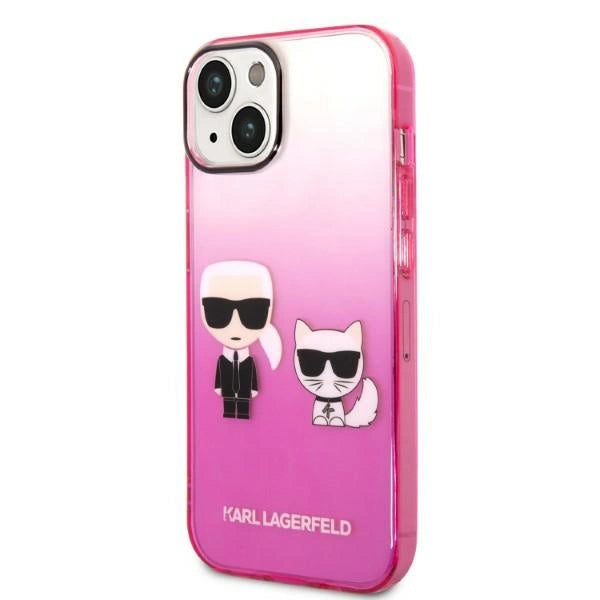 Karl Lagerfeld KLHCP14MTGKCP iPhone 14 Plus 6,7" hårdkasse rosa/rosa Gradient Ikonik Karl & Choupette