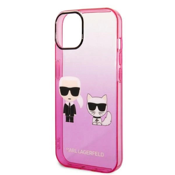 Karl Lagerfeld KLHCP14MTGKCP iPhone 14 Plus 6,7" hårdkasse rosa/rosa Gradient Ikonik Karl & Choupette