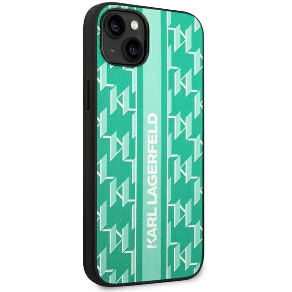 Karl Lagerfeld KLHCP14SPGKLSKN iPhone 14 6.1 "hardcase grøn / grøn Monogram Stripe