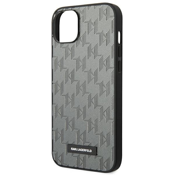 Karl Lagerfeld KLHCP14SSAKLHPG iPhone 14 6.1 "hardcase grå / grå Saffiano Mono Metal Logo