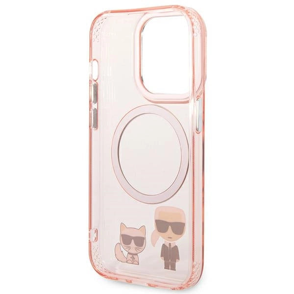 Karl Lagerfeld KLHMP14LHKCP iPhone 14 Pro 6.1" Hardcase pink/pink Karl & Choupette Aluminium Magsafe