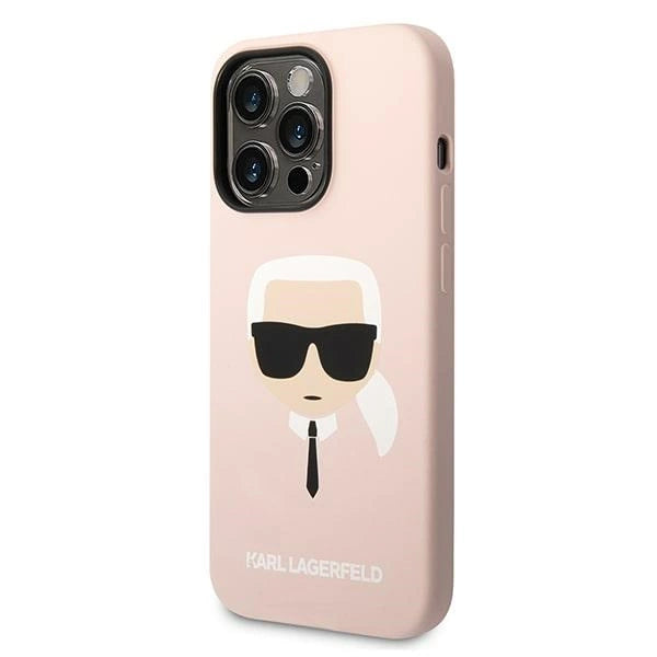 Karl Lagerfeld KLHMP14LSLKHLP iPhone 14 Pro 6.1 "hardcase lyserøde / lyserøde Silikon Karl`s Head Magsafe