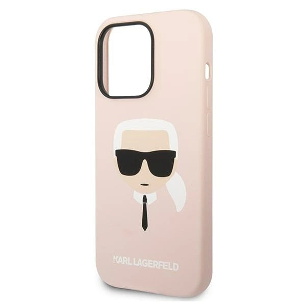 Karl Lagerfeld KLHMP14LSLKHLP iPhone 14 Pro 6.1 "hardcase lyserøde / lyserøde Silikon Karl`s Head Magsafe
