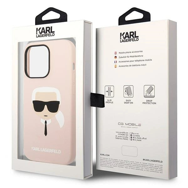 Karl Lagerfeld KLHMP14LSLKHLP iPhone 14 Pro 6.1 "hardcase lyserøde / lyserøde Silikon Karl`s Head Magsafe