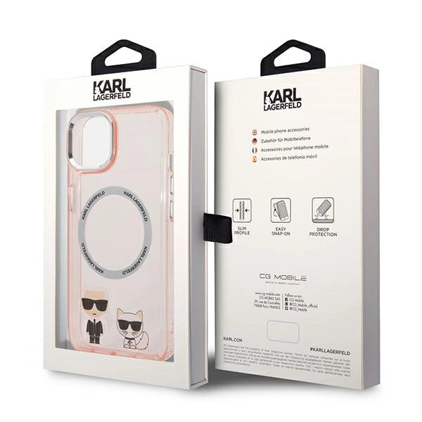 Karl Lagerfeld KLHMP14MHKCP iPhone 14 Plus 6.7 "hardcase pink / pink Karl & Choupette Aluminium Magsafe