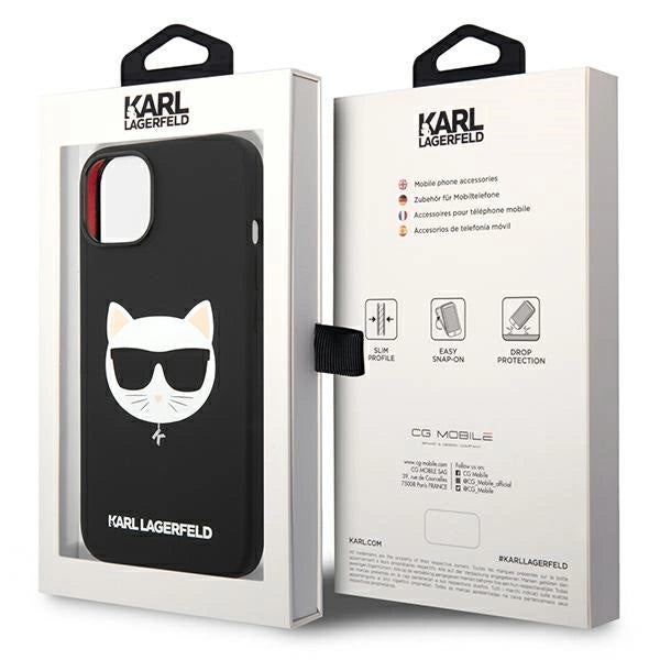 Karl Lagerfeld KLHMP14MSLCHBK iPhone 14 Plus 6.7 "hardcase sort / sort Silicone Choupette Head Magsafe