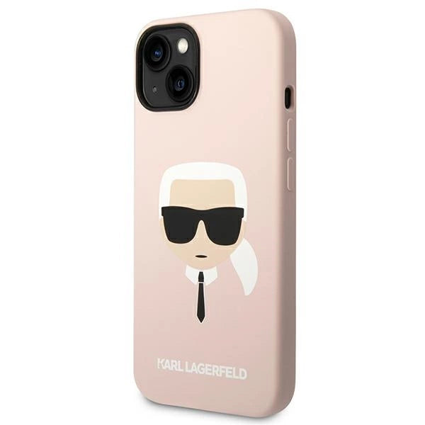 Karl Lagerfeld KLHMP14MSLKHLP iPhone 14 Plus 6,7" Hardcase jasnoróżowy/lysrosa Silikon Karl ̋s Head Magsafe