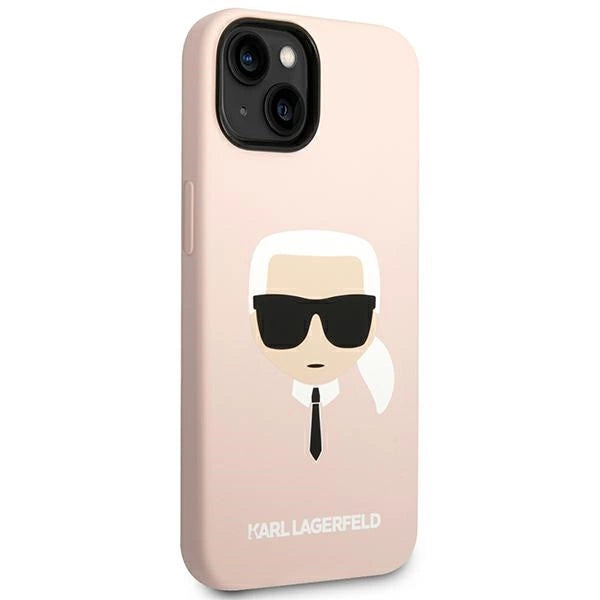 Karl Lagerfeld KLHMP14MSLKHLP iPhone 14 Plus 6,7" Hardcase jasnoróżowy/lysrosa Silikon Karl ̋s Head Magsafe