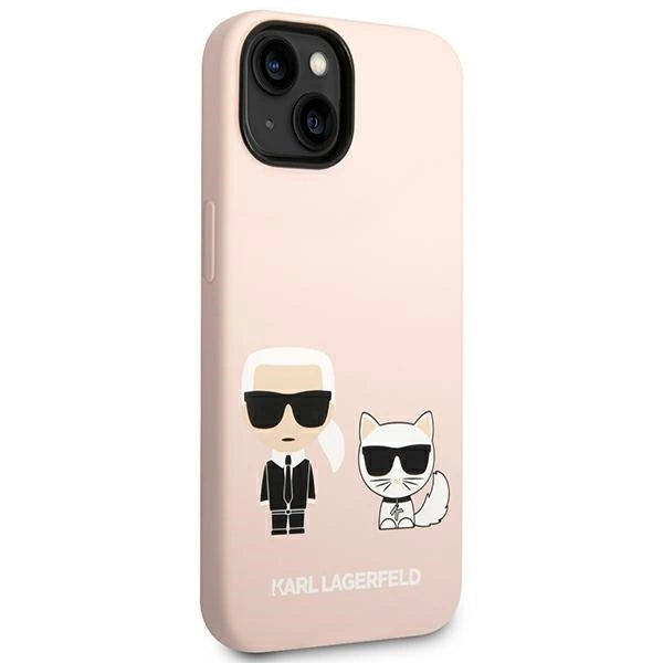 Karl Lagerfeld KLHMP14SSSKCI iPhone 14 6.1 "hardcase lyserød / lyserød Silicone Karl & Choupette Magsafe