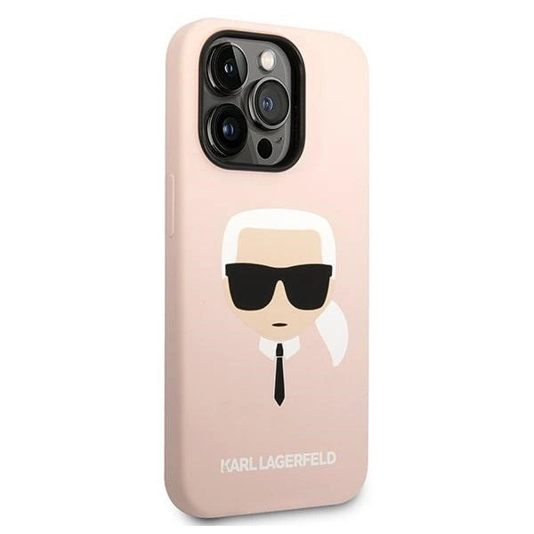 Karl Lagerfeld KLHMP14XSLKHLP iPhone 14 Pro Max 6.7 "hardcase lyserøde / lyserøde Silicone Karl ̋s Head Magsafe