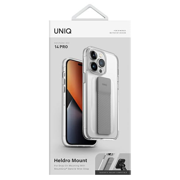 Uniq Heldro Mount-hylster til iPhone 14 Pro - gennemsigtigt