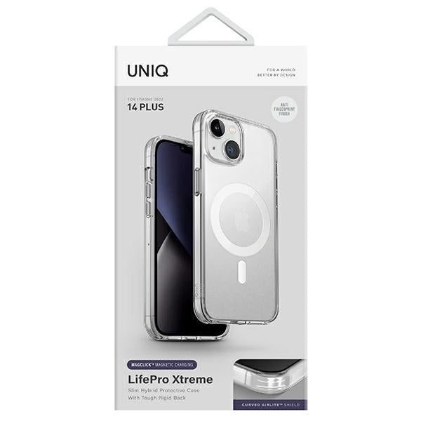 Uniq LifePro Xtreme Magclick opladningsfoder til iPhone 14 Plus - gennemsigtig