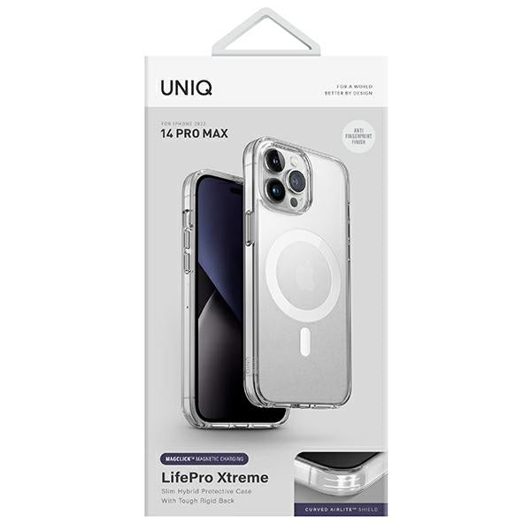 Uniq LifePro Xtreme Magclick opladningsfoder til iPhone 14 Pro Max - gennemsigtigt