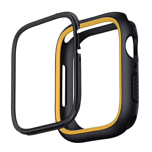 Uniq Moduo case til Apple Watch 4/5/6/7/8/SE/SE2 40/41mm - sort og sennep