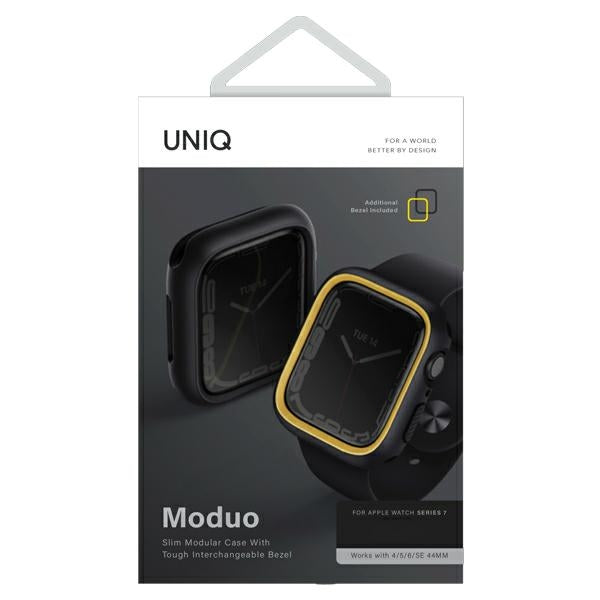 Uniq Moduo case til Apple Watch 4/5/6/7/8/SE/SE2 40/41mm - sort og sennep