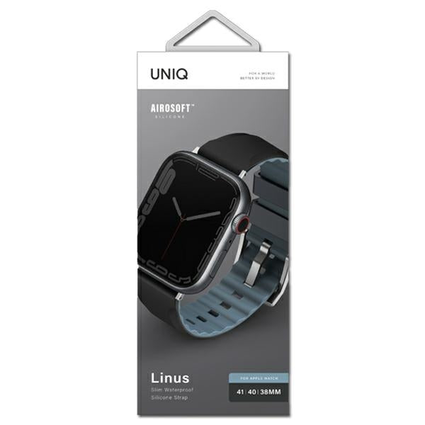 Uniq Linus rem til Apple Watch 1/2/3/4/5/6/7/8/SE/SE2 38/40/41 mm - sort