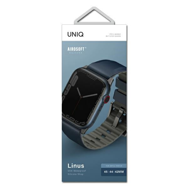 Uniq Linus rem til Apple Watch 1/2/3/4/5/6/7/8/SE/SE2/Ultra 42/44/45/49 mm - blå