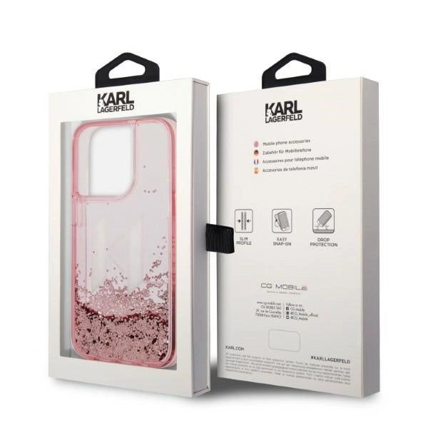 Karl Lagerfeld KLHCP14LLBKLCP iPhone 14 Pro 6.1 "pink / pink hardcase Liquid Glitter Big KL