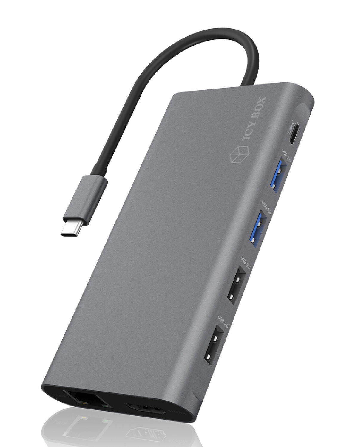 ICY BOX IB-DK4050-CPD Wired USB 3.2 Gen 1 (3.1 Gen 1) Type-C Anthracite