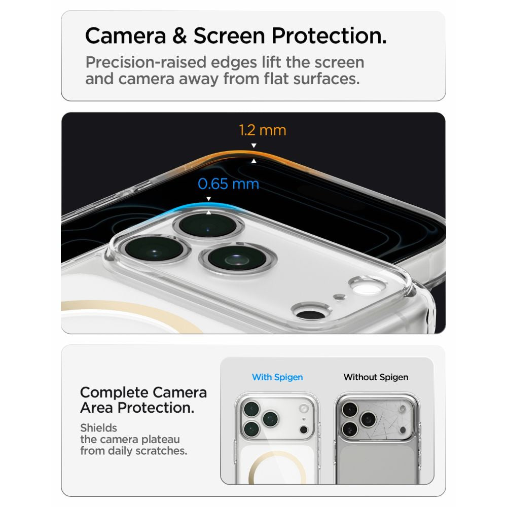 Spigen Ultra Hybrid Magsafe Iphone 17 Pro Max / 18 Pro Max Klar/Guld