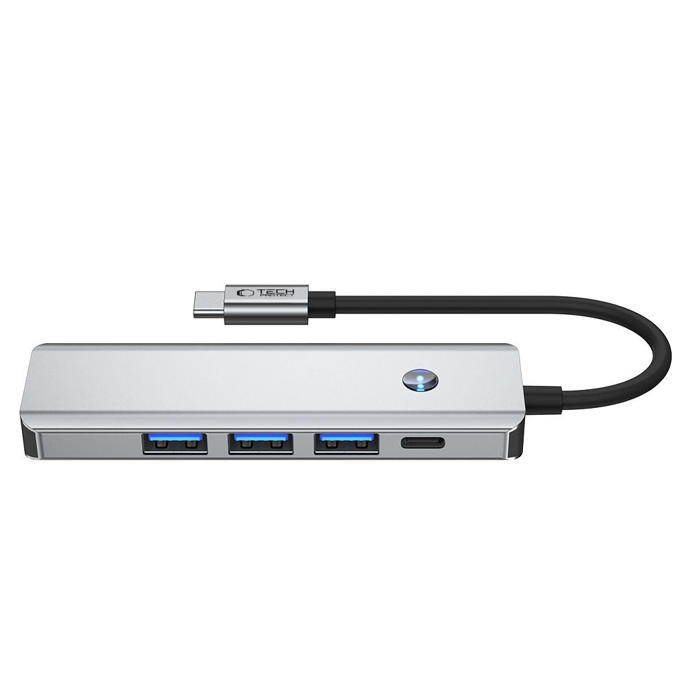 Tech Protect Hb01 Hub Adapter 5 I 1 Type C + Usb 3.0 + Hdmi 4 K 60 Hz + Pd100 W Spacegrå