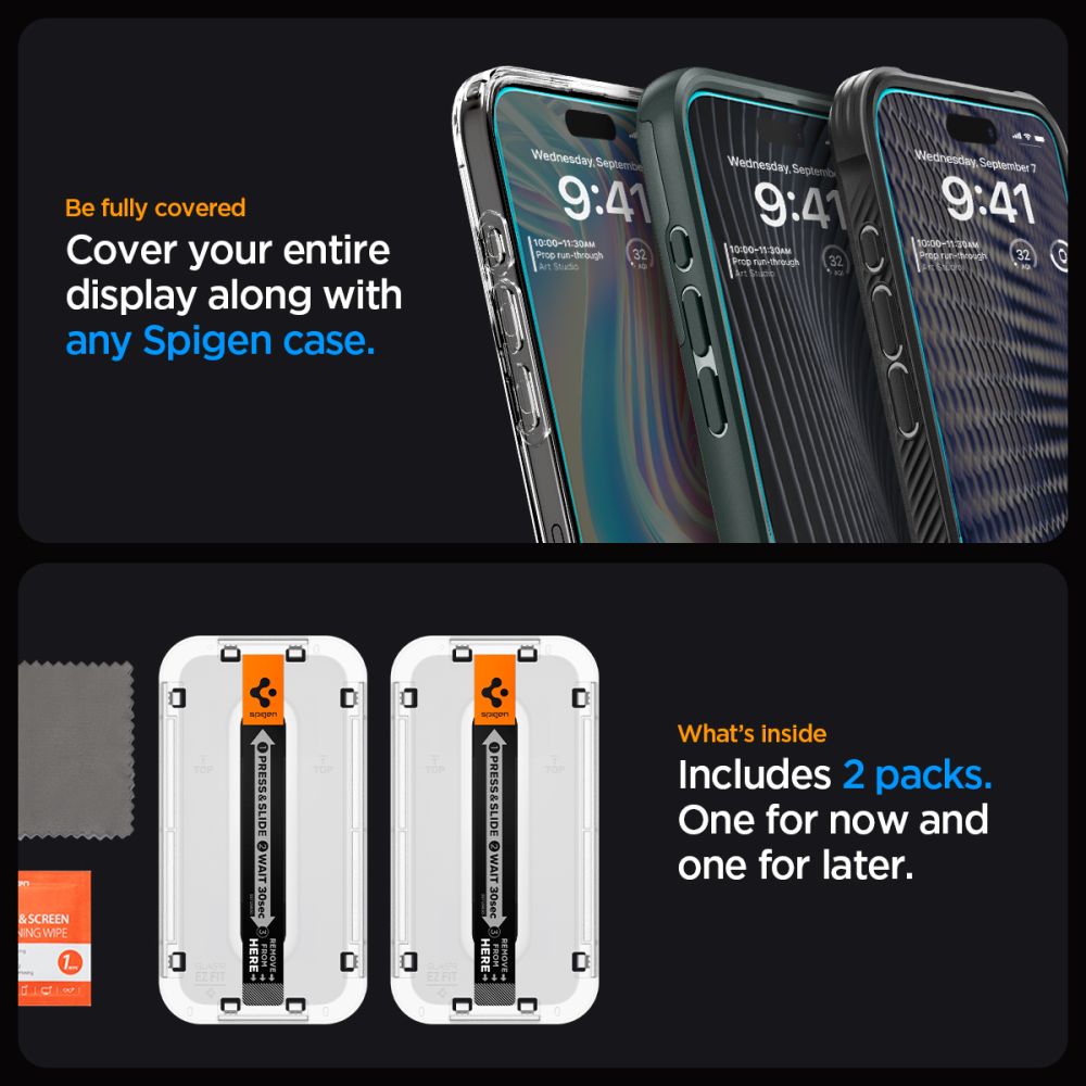 Hærdet Glas Spigen Glas.Tr ”Ez Fit” 2 Pack Iphone 15 Pro Clear