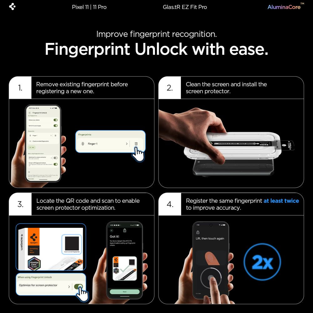 Hærdet Glas Spigen Glas.Tr Ez Fit Pro Ac 2 Pack Google Pixel 11/11 Pro Clear