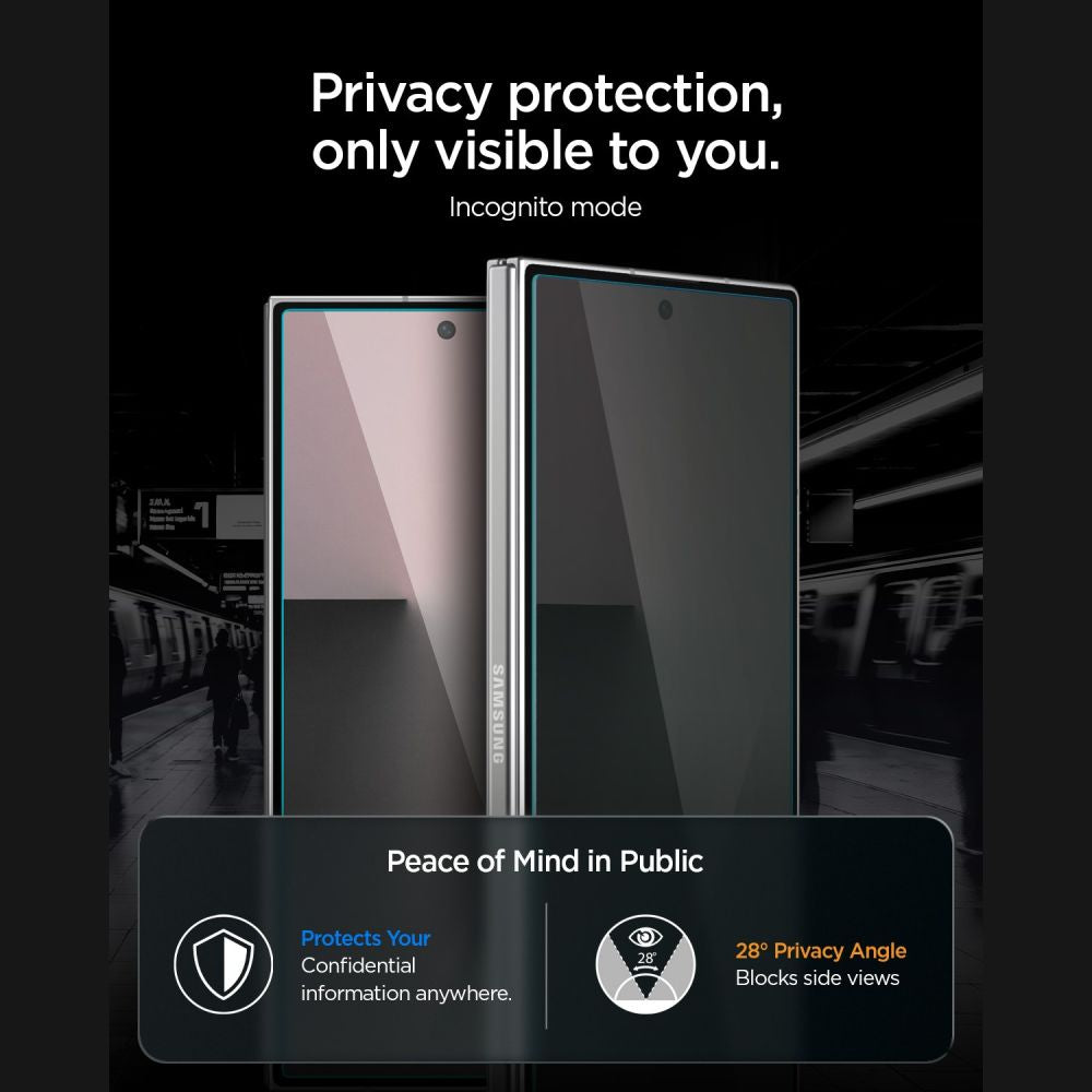 Hærdet Glas Spigen Glas.Tr Ez Fit Pro Ac 2 Pack Galaxy Z Fold 7/8 Ultra Privacy