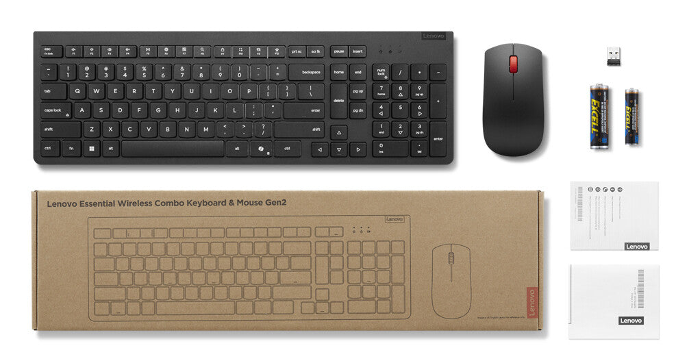 Lenovo 4X31R64462 tastatur Mus inkluderet Kontor RF trådløs + Bluetooth Dansk Sort