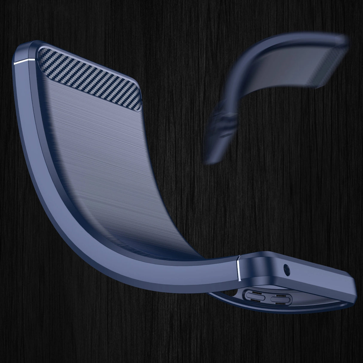 Carbon Case til Samsung Galaxy S23 Ultra fleksible silikone carbon cover blå