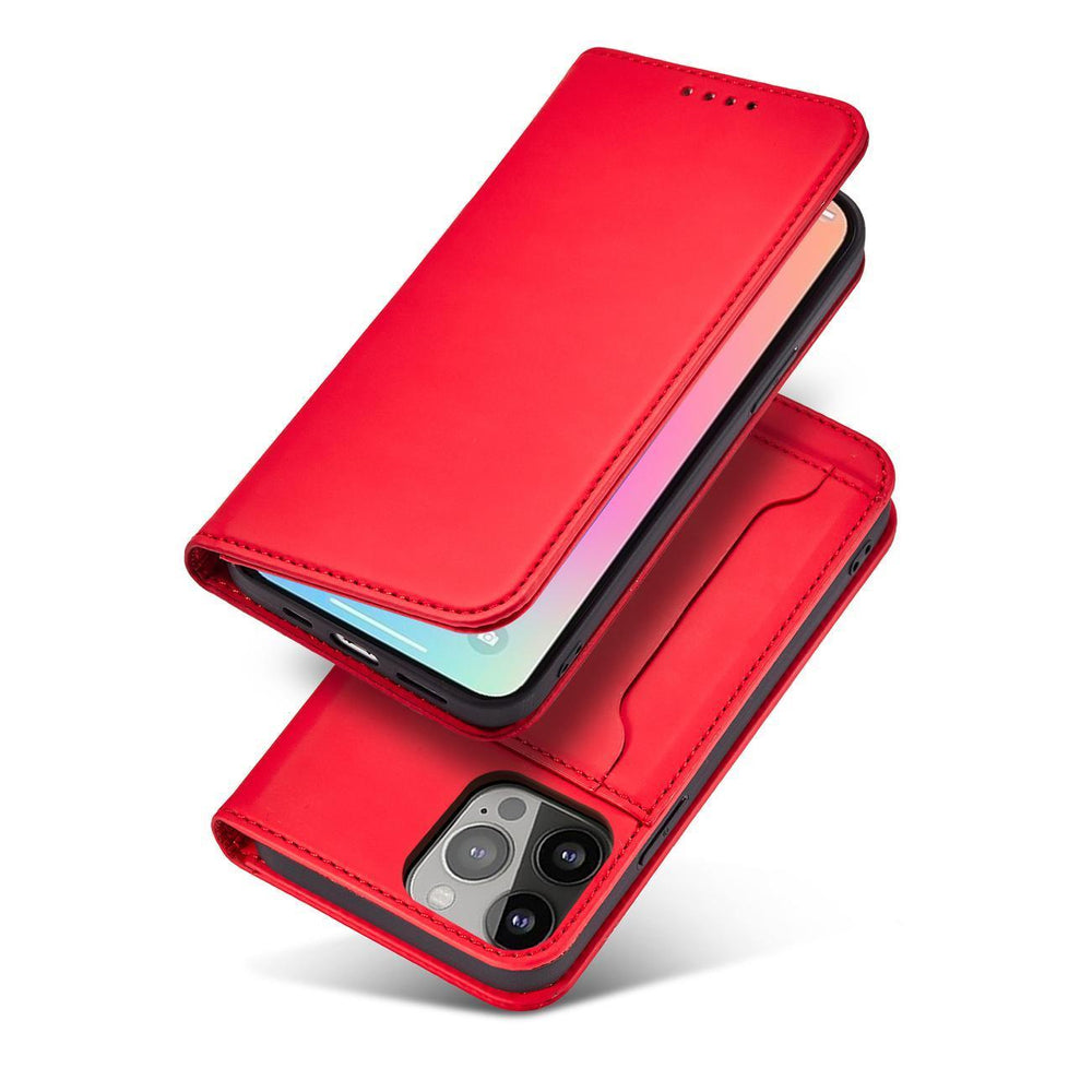 Magnetkort Hylde Hylde til Samsung Galaxy S23+ flip cover tegnebog stativ rød