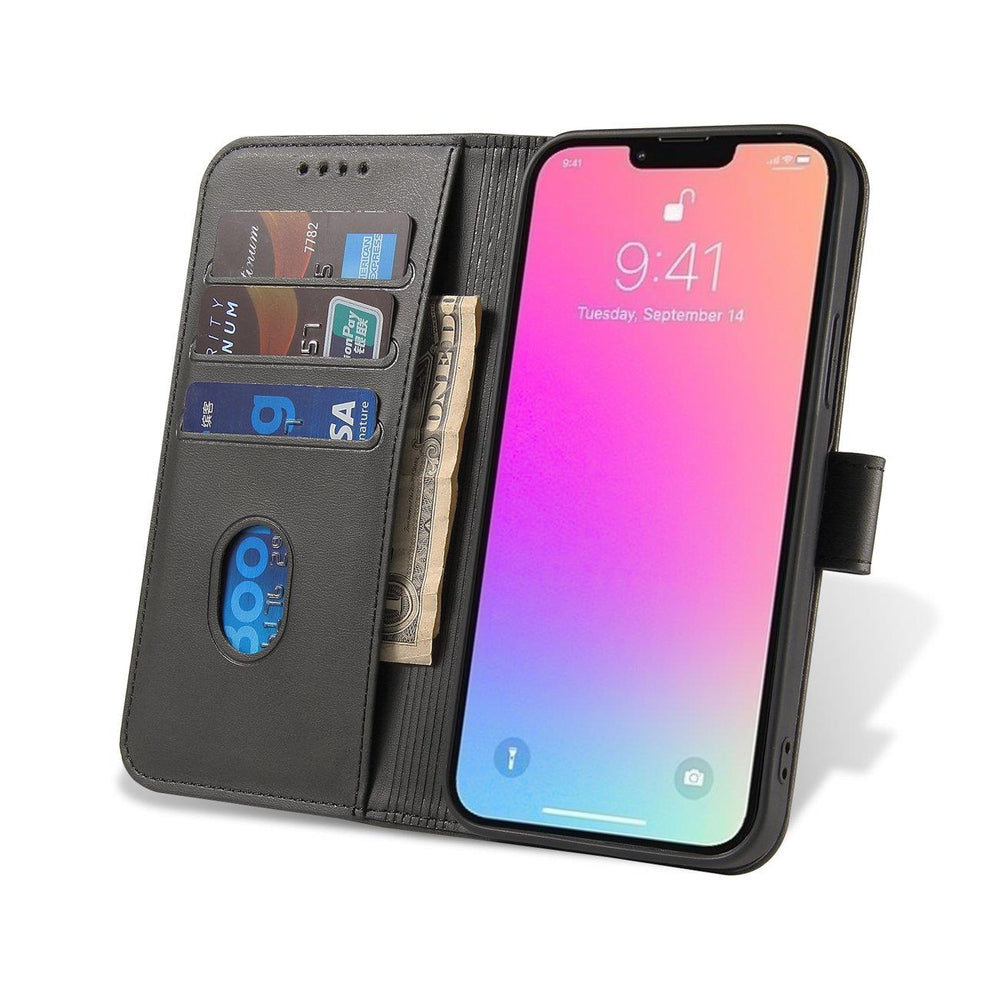 Magnet Case Case til Xiaomi Poco C40 flip cover tegnebog stativ sort