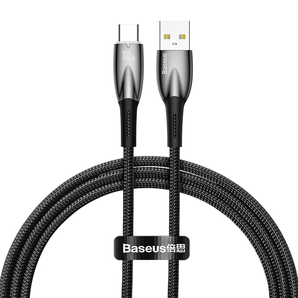 Baseus Glimmer Series Hurtig opladningskabel USB-A - USB-C 100W 480Mbps 1m sort