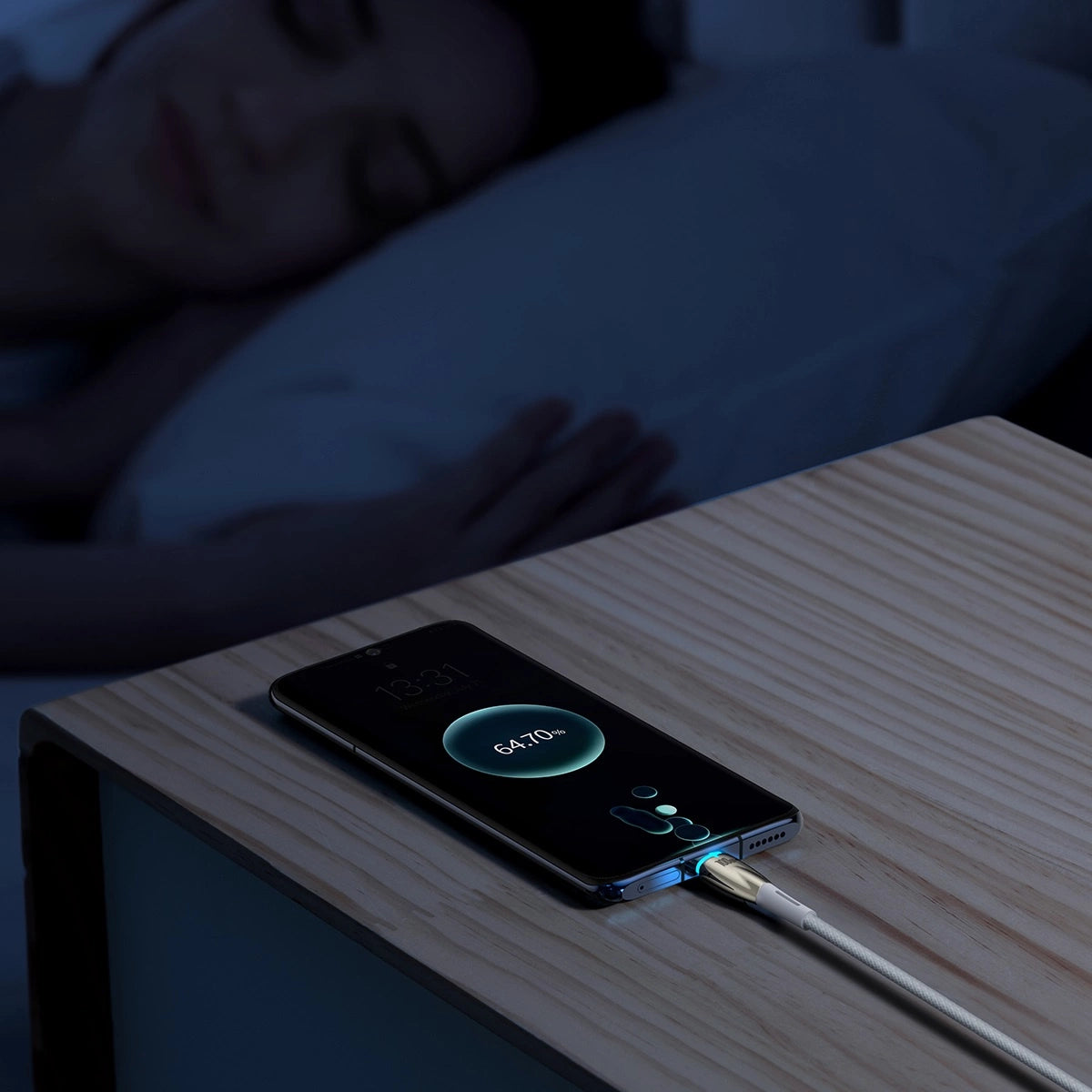 Baseus Glimmer Series hurtigopladningskabel USB-A - USB-C 100W 480Mbps 1m hvid