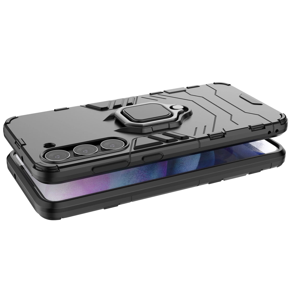 Ring Armor case til Samsung Galaxy S23+ pansret cover magnetisk holder ring sort