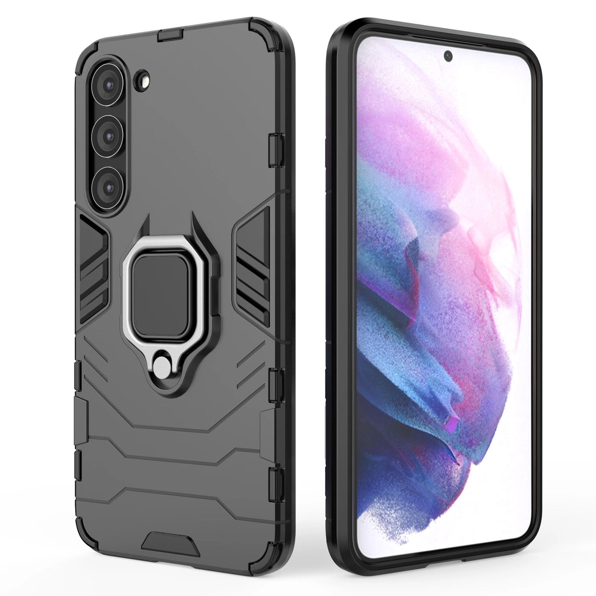 Ring Armor case til Samsung Galaxy S23+ pansret cover magnetisk holder ring sort