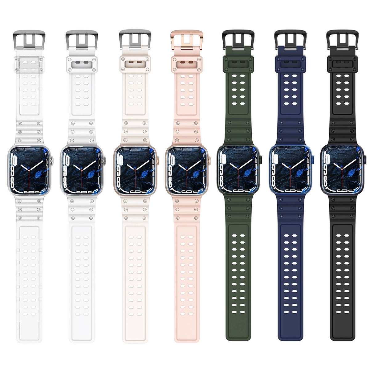 Strap Triple Protection til Apple Watch 38 / 40 / 41 mm band armbånd - hvid