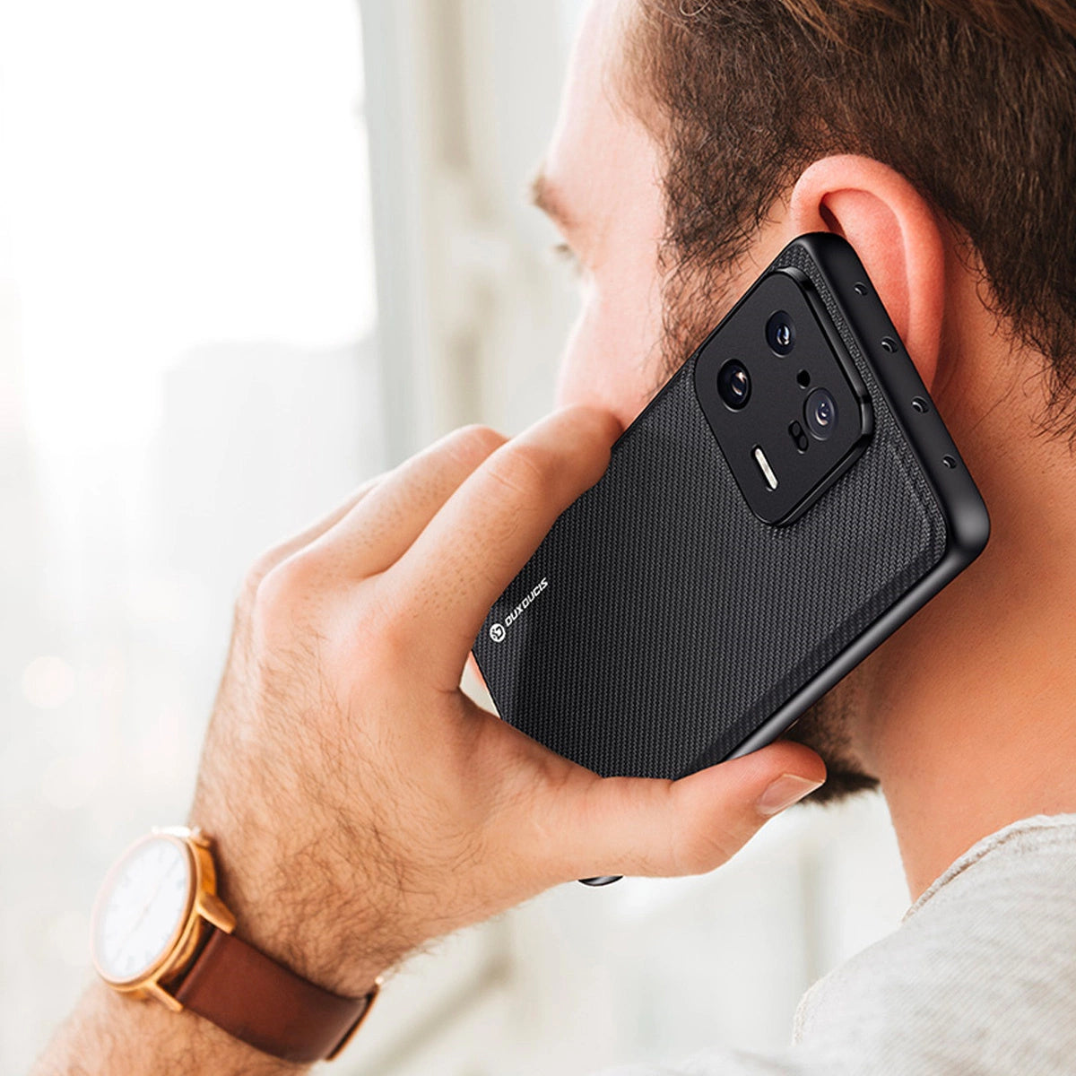 Dux Ducis Fino-hylster til Xiaomi 13 Pro-omslag med silikonramme grå