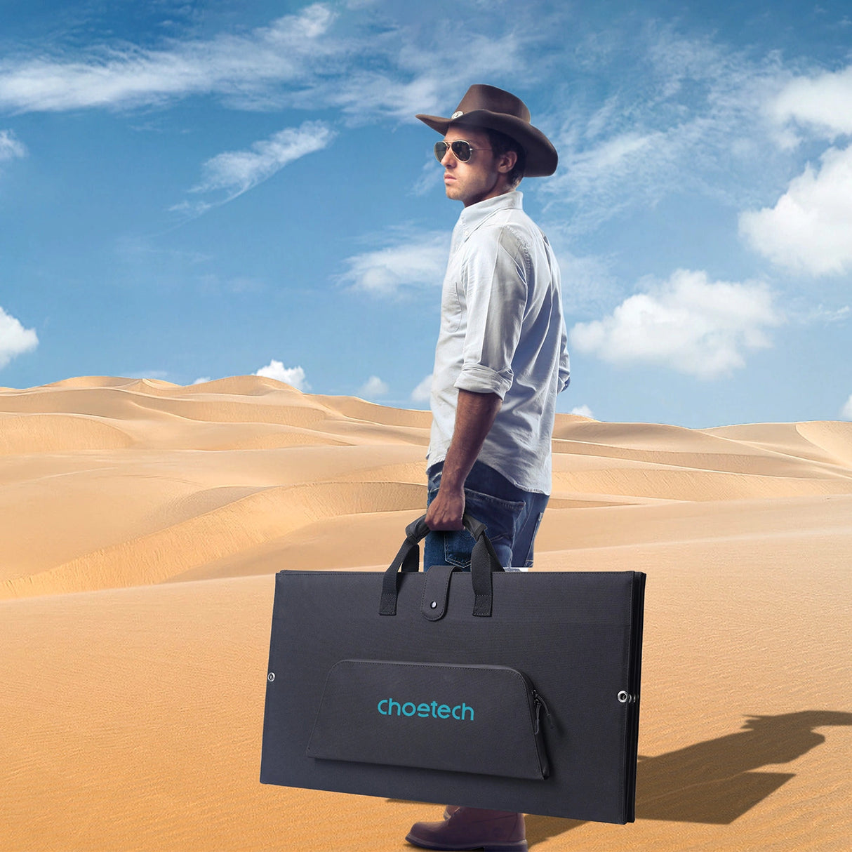 Choetech SC010 solopladning til turister, foldbar, 160W - sort