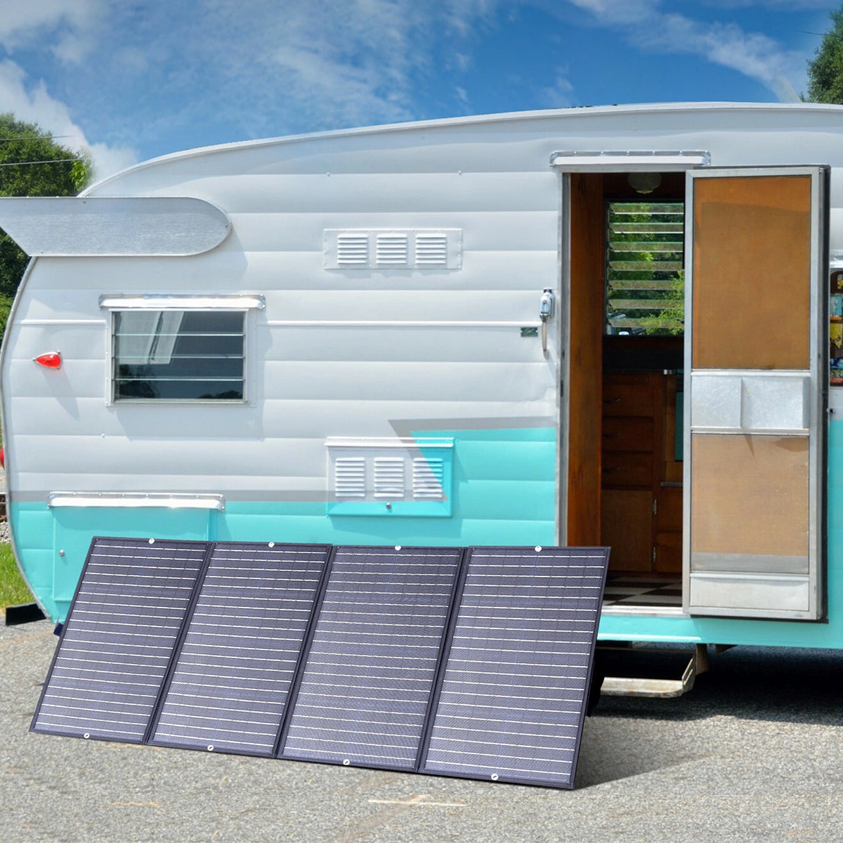 Choetech SC010 solopladning til turister, foldbar, 160W - sort